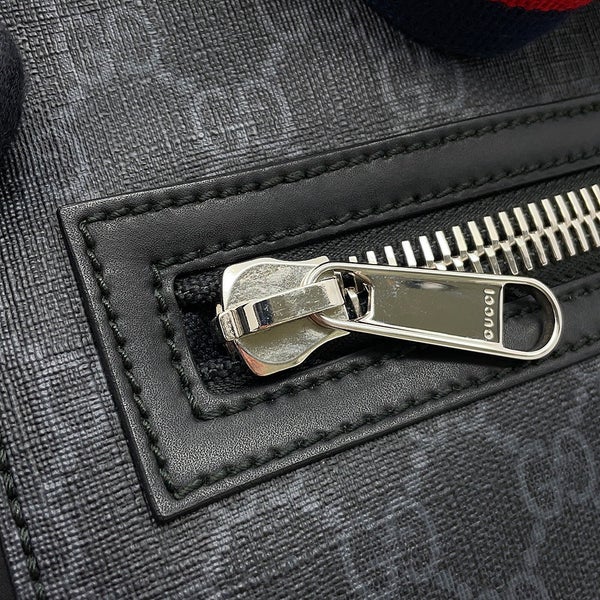 グッチ ショルダーバッグ メッセンジャーバッグ GGスプリーム/レザー 474137 GUCCI バッグ メンズ ウェブ 黒