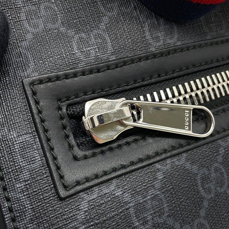 グッチ ショルダーバッグ メッセンジャーバッグ GGスプリーム/レザー 474137 GUCCI バッグ メンズ ウェブ 黒