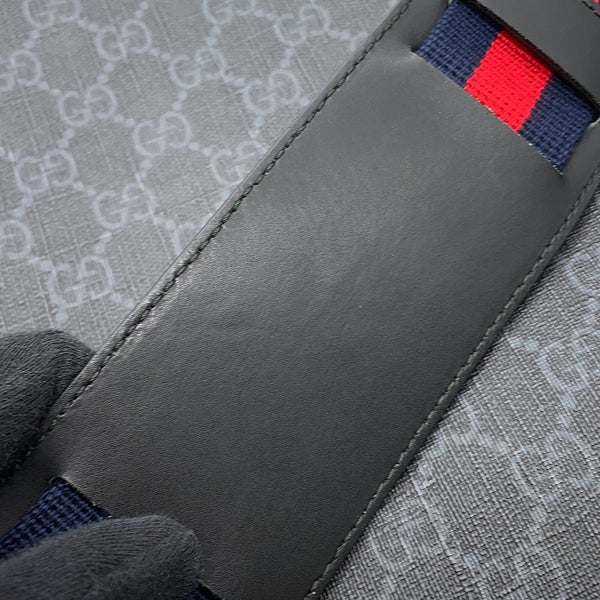 グッチ ショルダーバッグ メッセンジャーバッグ GGスプリーム/レザー 474137 GUCCI バッグ メンズ ウェブ 黒