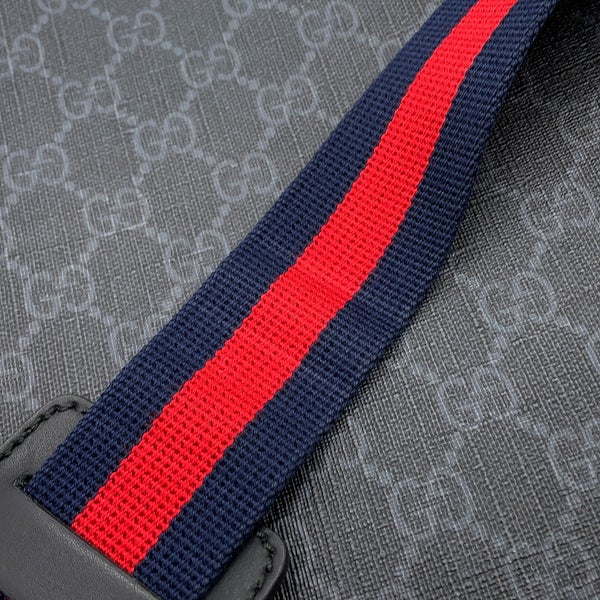 グッチ ショルダーバッグ メッセンジャーバッグ GGスプリーム/レザー 474137 GUCCI バッグ メンズ ウェブ 黒