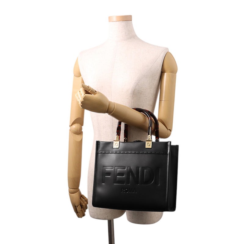 フェンディ ハンドバッグ サンシャイン ショッパー スモール レザー 8BH394 FENDI 2wayショルダーバッグ 黒