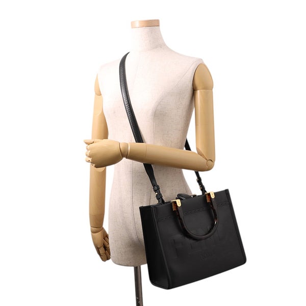 フェンディ ハンドバッグ サンシャイン ショッパー スモール レザー 8BH394 FENDI 2wayショルダーバッグ 黒