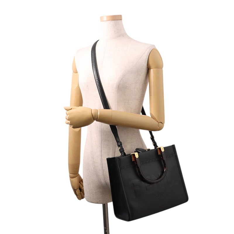フェンディ ハンドバッグ サンシャイン ショッパー スモール レザー 8BH394 FENDI 2wayショルダーバッグ 黒