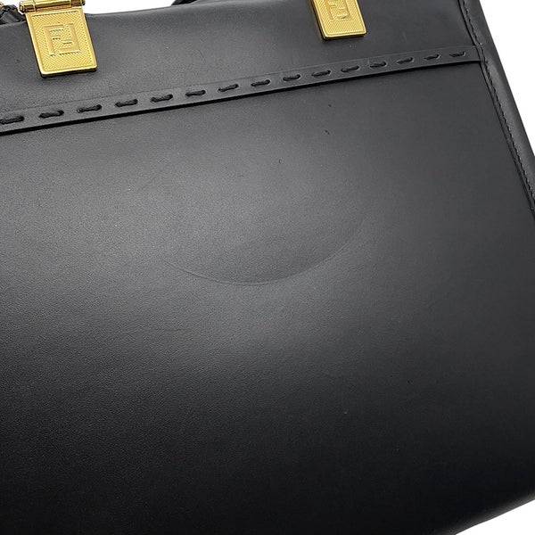 フェンディ ハンドバッグ サンシャイン ショッパー スモール レザー 8BH394 FENDI 2wayショルダーバッグ 黒