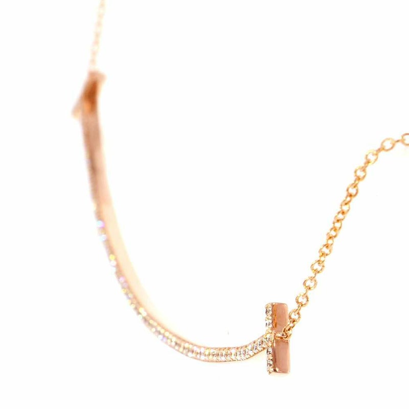 ティファニー ネックレス Tスマイル ペンダント ラージ ダイヤモンド 計0.19ct K18PGピンクゴールド 60011654 ジュエリー