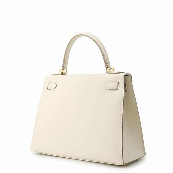 エルメス ハンドバッグ ケリー28外縫い クレ/ゴールド金具 エプソン Y刻印 2wayショルダー
