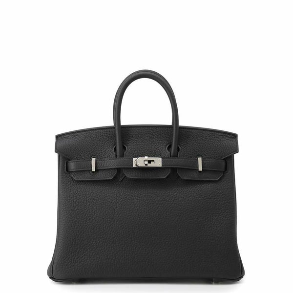 エルメス バーキン25 ブラック/シルバー金具 トゴ W刻印 HERMES Birkin ハンドバッグ 黒