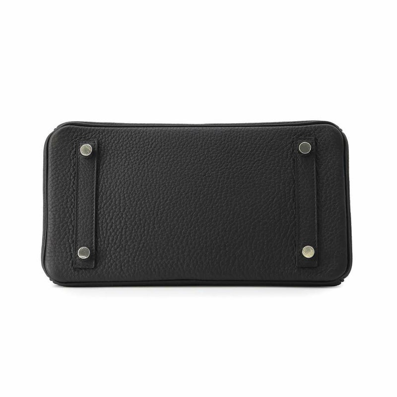 エルメス バーキン25 ブラック/シルバー金具 トゴ W刻印 HERMES Birkin ハンドバッグ 黒