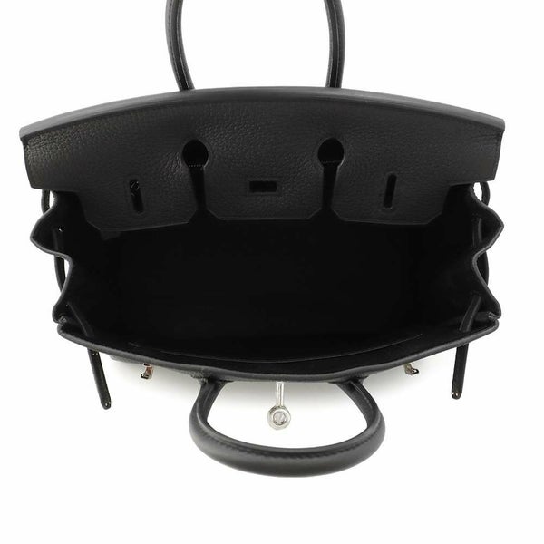 エルメス バーキン25 ブラック/シルバー金具 トゴ W刻印 HERMES Birkin ハンドバッグ 黒