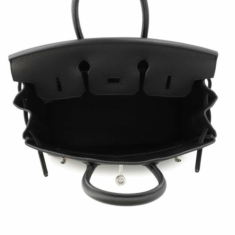 エルメス バーキン25 ブラック/シルバー金具 トゴ W刻印 HERMES Birkin ハンドバッグ 黒