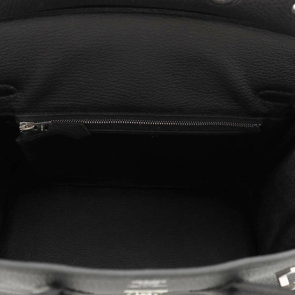 エルメス バーキン25 ブラック/シルバー金具 トゴ W刻印 HERMES Birkin ハンドバッグ 黒