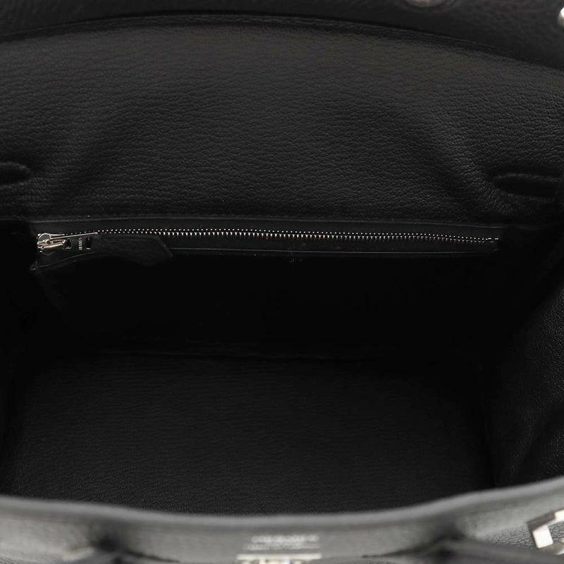 エルメス バーキン25 ブラック/シルバー金具 トゴ W刻印 HERMES Birkin ハンドバッグ 黒