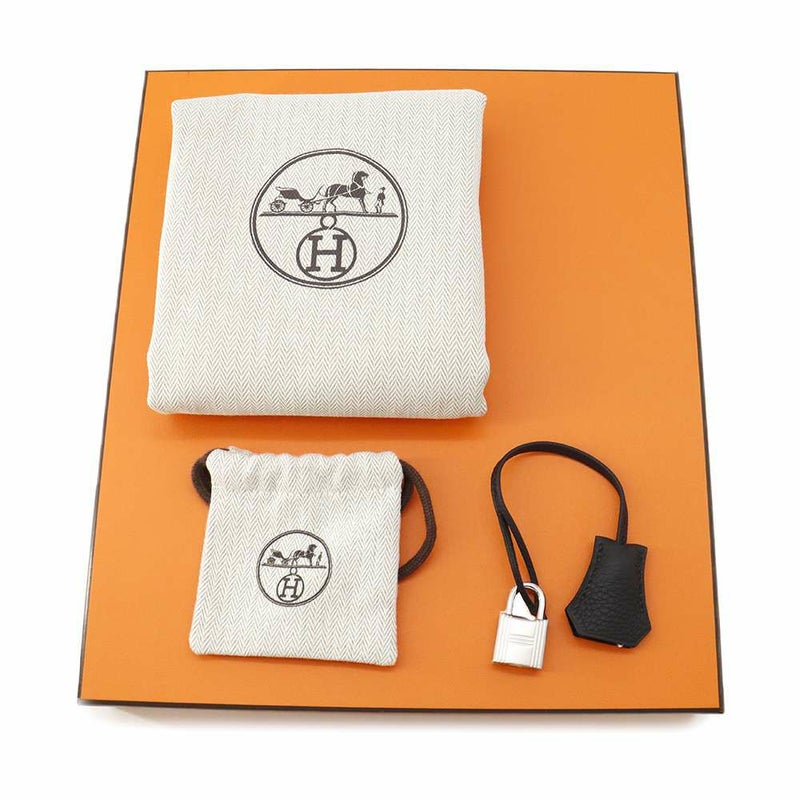 エルメス バーキン25 ブラック/シルバー金具 トゴ W刻印 HERMES Birkin ハンドバッグ 黒