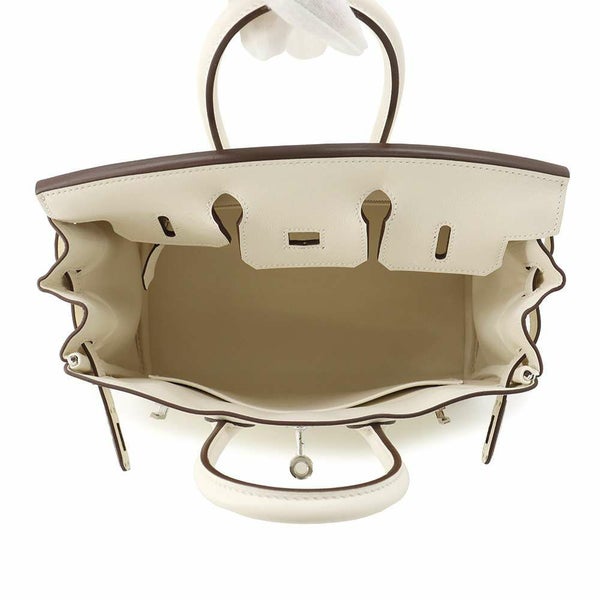 エルメス バーキン25 ジョーヌプッサン/ナタ/シルバー金具 トワルアッシュ/スイフト U刻印 HERMES Birkin