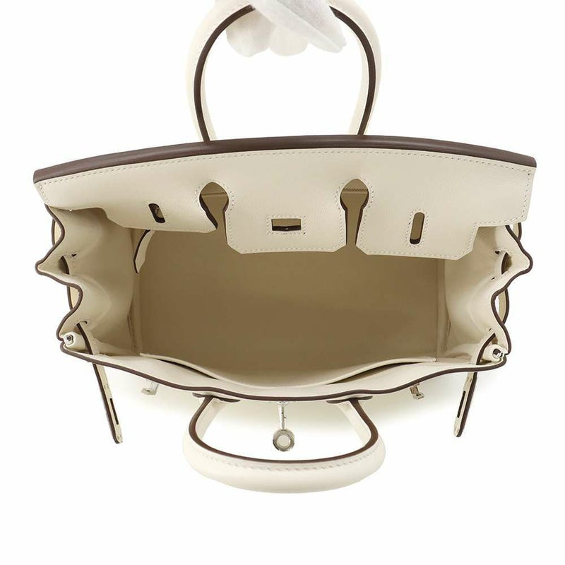 エルメス バーキン25 ジョーヌプッサン/ナタ/シルバー金具 トワルアッシュ/スイフト U刻印 HERMES Birkin