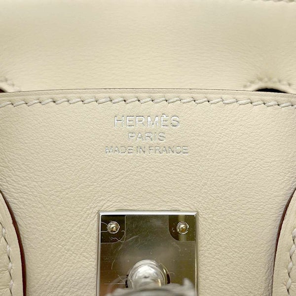 エルメス バーキン25 ジョーヌプッサン/ナタ/シルバー金具 トワルアッシュ/スイフト U刻印 HERMES Birkin