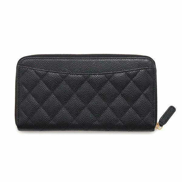 シャネル 長財布 クラシック ロング ジップ ウォレット ココマーク キャビアスキン マトラッセ AP0242 CHANEL 黒