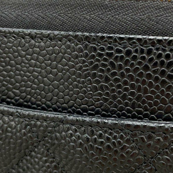 シャネル 長財布 クラシック ロング ジップ ウォレット ココマーク キャビアスキン マトラッセ AP0242 CHANEL 黒