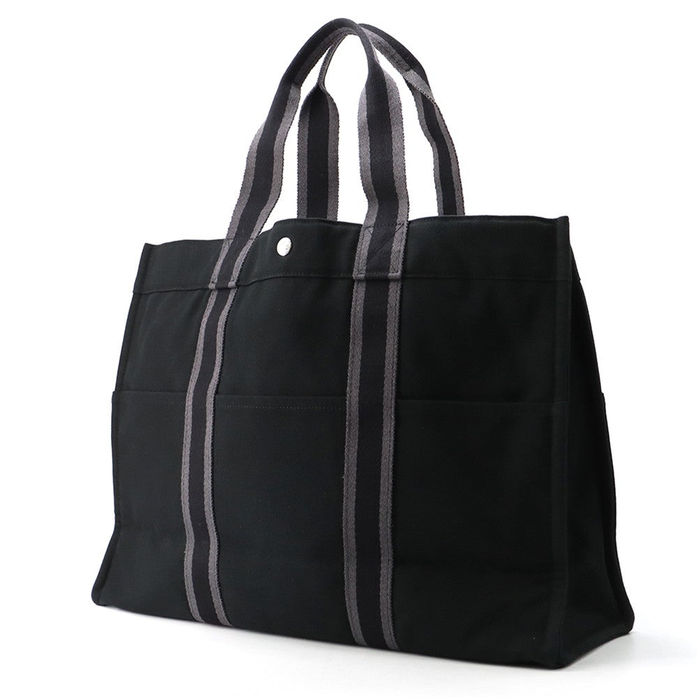 エルメス トートバッグ フールトゥGM キャンバス HERMES 黒 | 中古