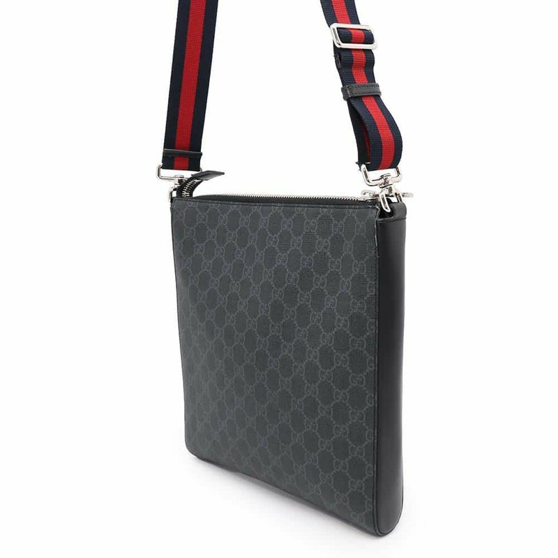 グッチ ショルダーバッグ GGスプリーム メッセンジャーバッグ 474137 GUCCI バッグ メンズ ウェブ 黒