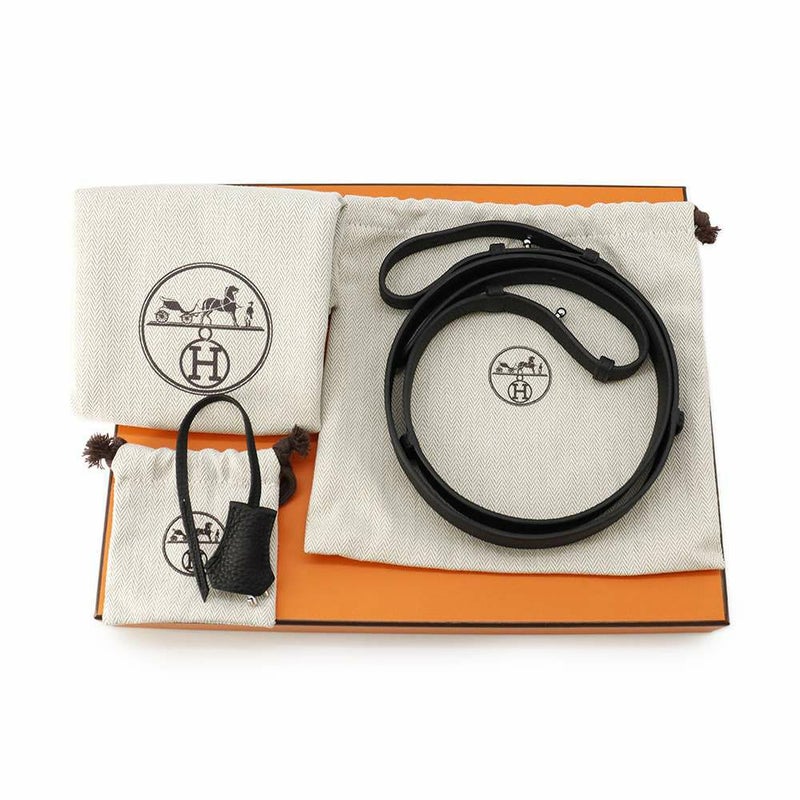 エルメス ショルダーバッグ サックアデペッシュ29 ブラック/シルバー金具 トゴ W刻印 メンズ 黒