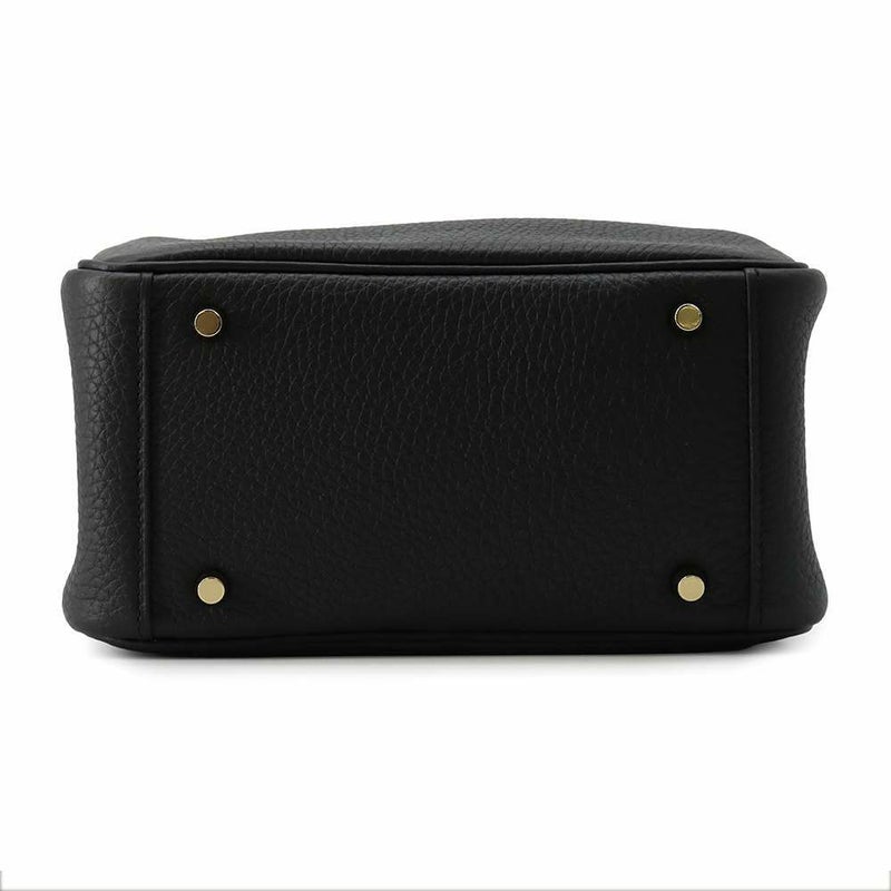 エルメス ハンドバッグ リンディ ミニ ブラック/ゴールド金具 トリヨンクレマンス W刻印 2wayショルダー 黒