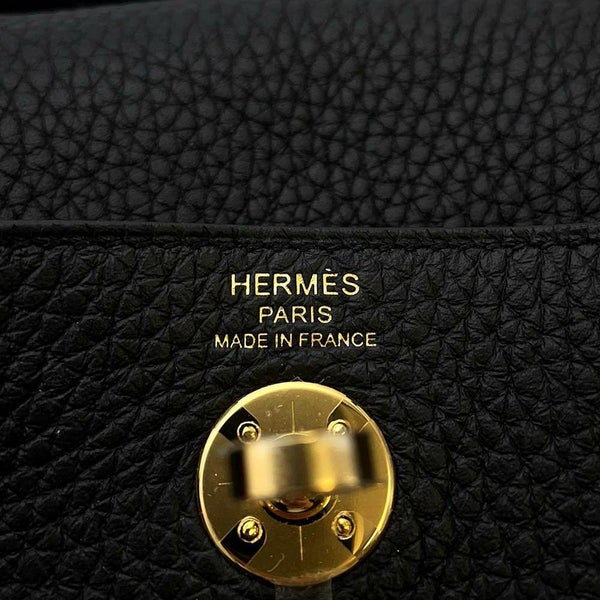 エルメス ハンドバッグ リンディ ミニ ブラック/ゴールド金具 トリヨンクレマンス W刻印 2wayショルダー 黒
