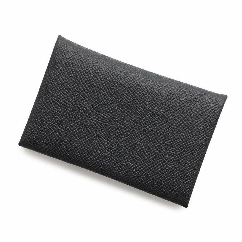 エルメス カードケース カルヴィ ブラック エプソン W刻印 HERMES 名刺入れ 黒