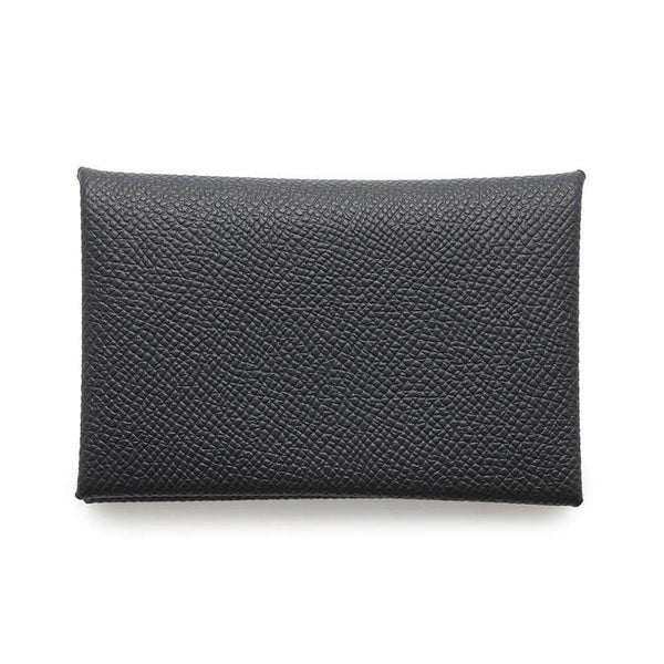 エルメス カードケース カルヴィ ブラック エプソン W刻印 HERMES 名刺入れ 黒
