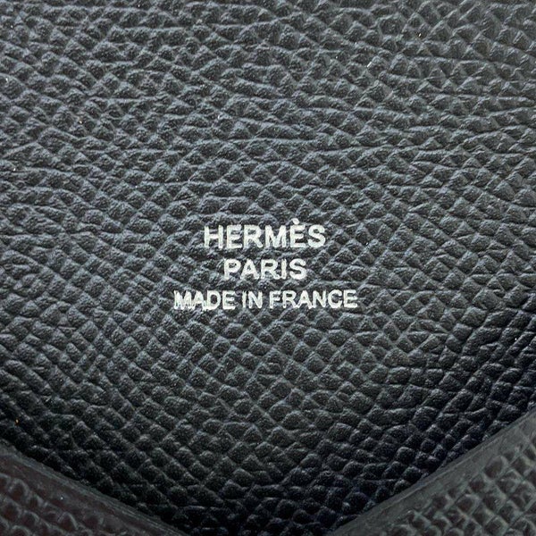 エルメス カードケース カルヴィ ブラック エプソン W刻印 HERMES 名刺入れ 黒