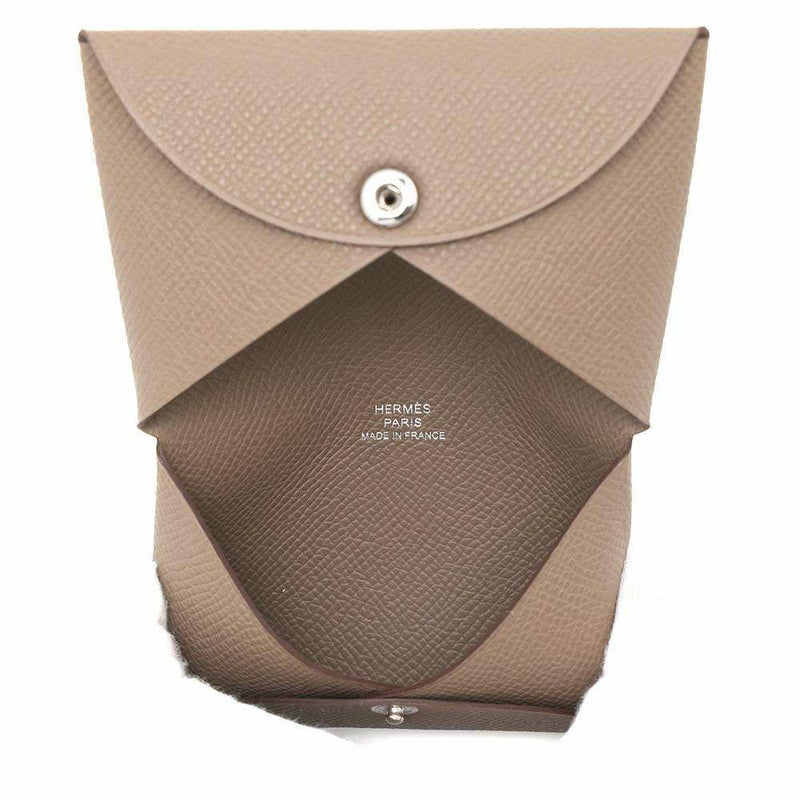 エルメス カードケース カルヴィ エトゥープ エプソン W刻印 HERMES 名刺入れ