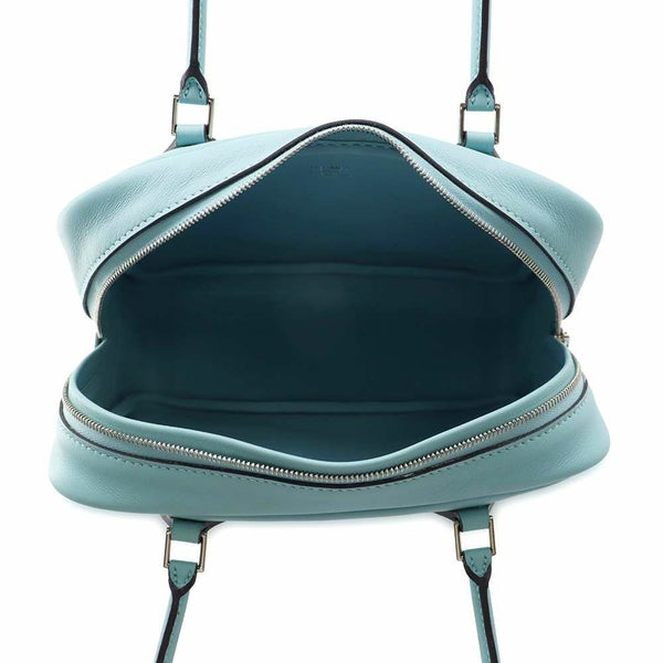 エルメス ハンドバッグ プリュム ミニ ブルーアトール/シルバー金具 スイフト T刻印 HERMES バッグ