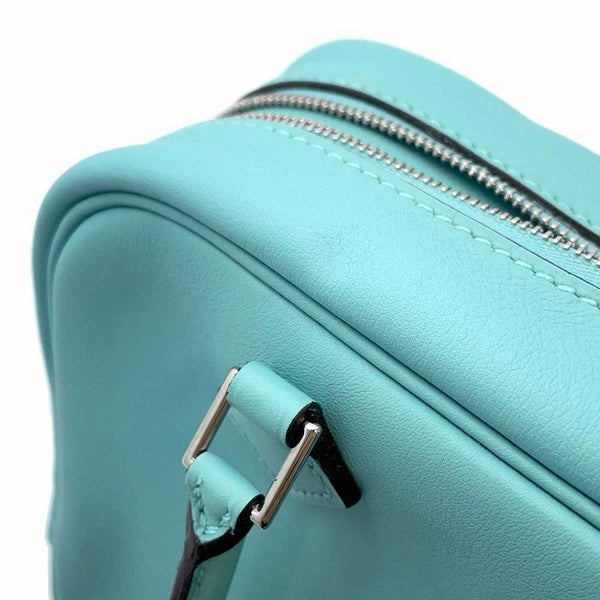 エルメス ハンドバッグ プリュム ミニ ブルーアトール/シルバー金具 スイフト T刻印 HERMES バッグ