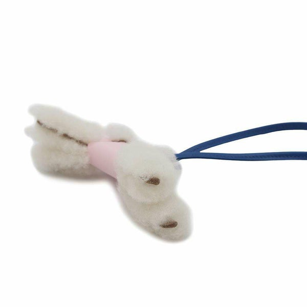 エルメス バッグチャーム バディ ローズダーリン/ブルーフランス/エクリュ ラムスキン/ムートン W刻印