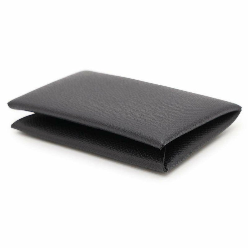 エルメス カードケース カルヴィ ブラック エプソン W刻印 HERMES 名刺入れ 黒