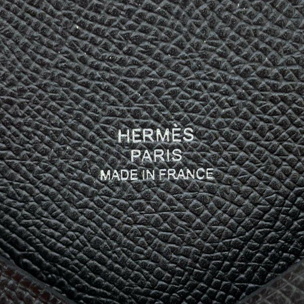 エルメス カードケース カルヴィ ブラック エプソン W刻印 HERMES 名刺入れ 黒