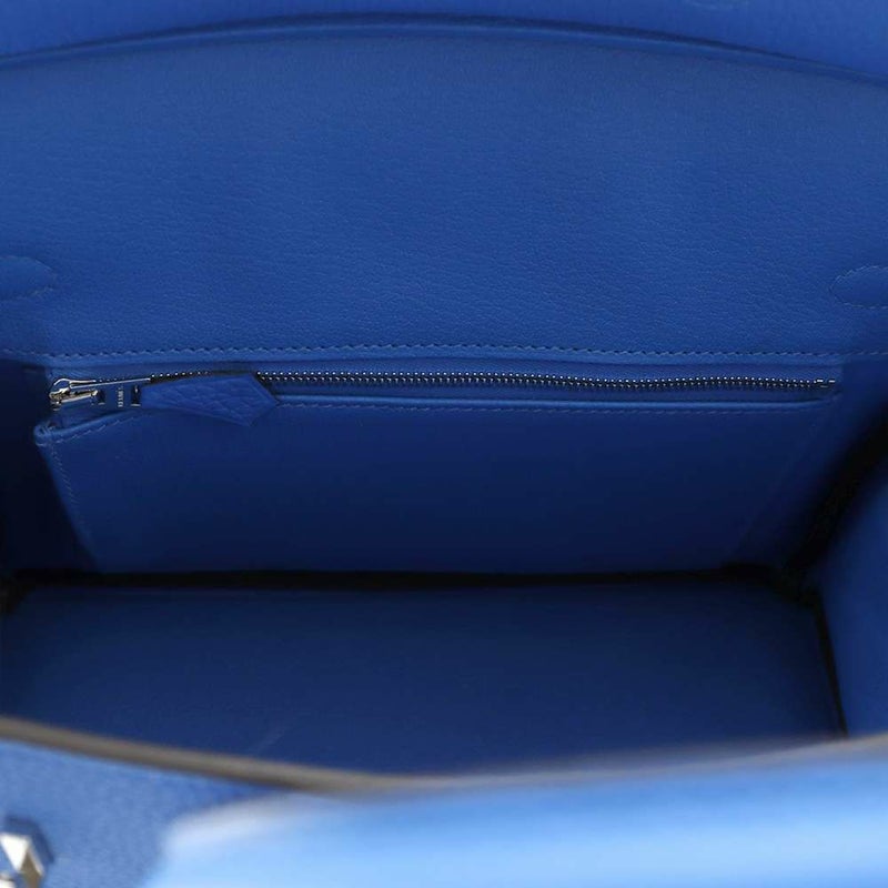 エルメス バーキン25 ブルーイドラ/シルバー金具 トゴ W刻印 HERMES Birkin ハンドバッグ