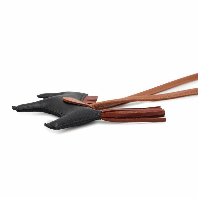 エルメス バッグチャーム ロデオ PM ブラック/ゴールド/シエンヌ ラムスキン W刻印 HERMES チャーム 黒