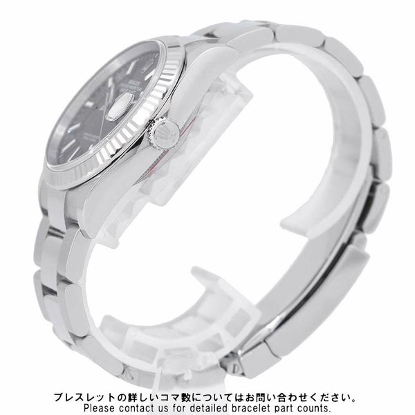 ロレックス デイトジャスト36 SS/K18WG ランダムシリアル ルーレット 126234 ROLEX 腕時計 ブライトブラック文字盤