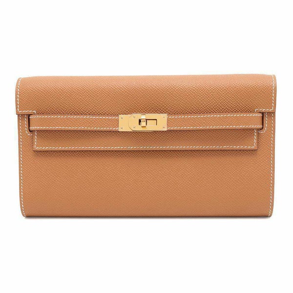 エルメス ケリーウォレット ロング トゥーゴー ゴールド/ゴールド金具 エプソン W刻印 財布