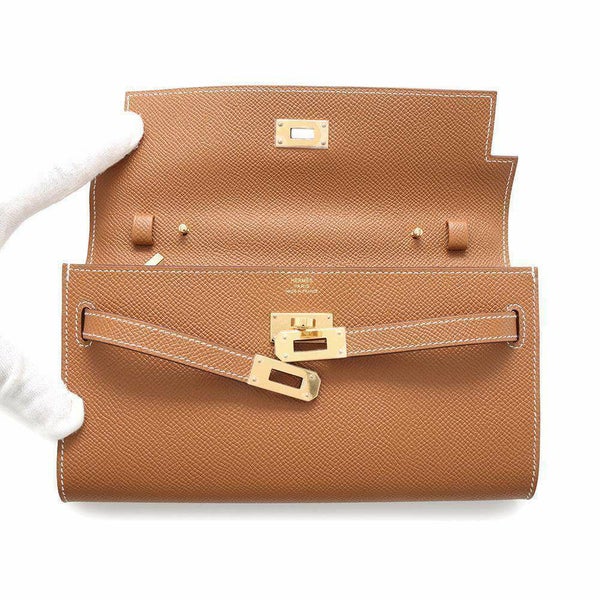 エルメス ケリーウォレット ロング トゥーゴー ゴールド/ゴールド金具 エプソン W刻印 財布