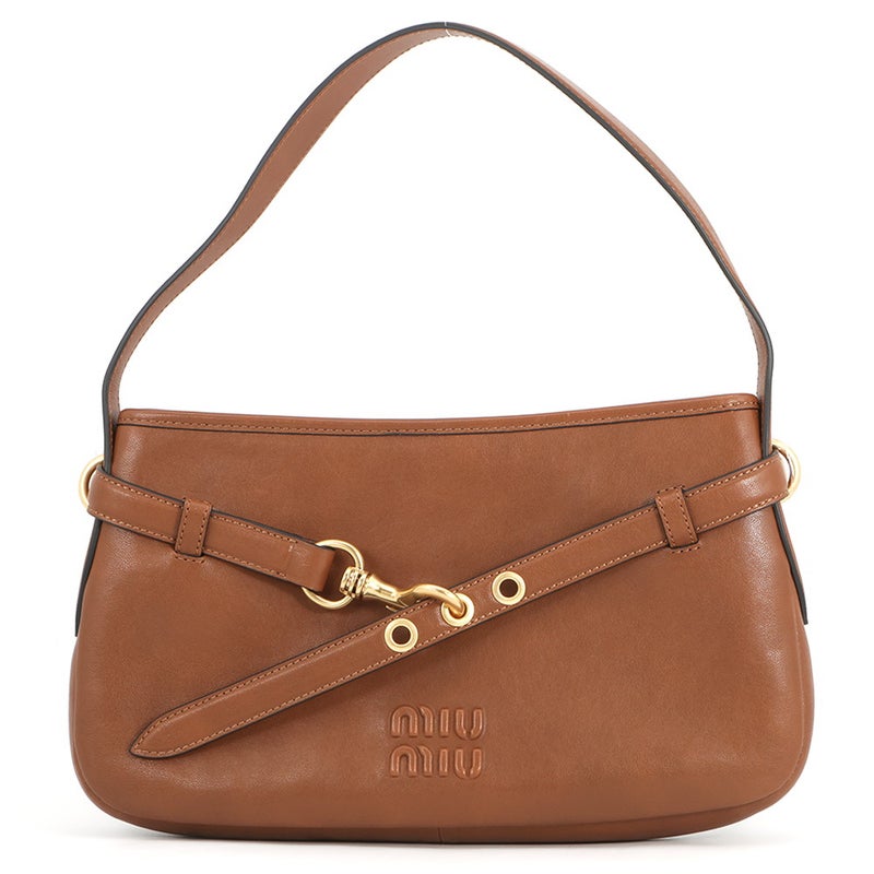ミュウミュウ ショルダーバッグ アバンチュール ナッパレザー 5BC182 Miu Miu ワンショルダー ブラウン
