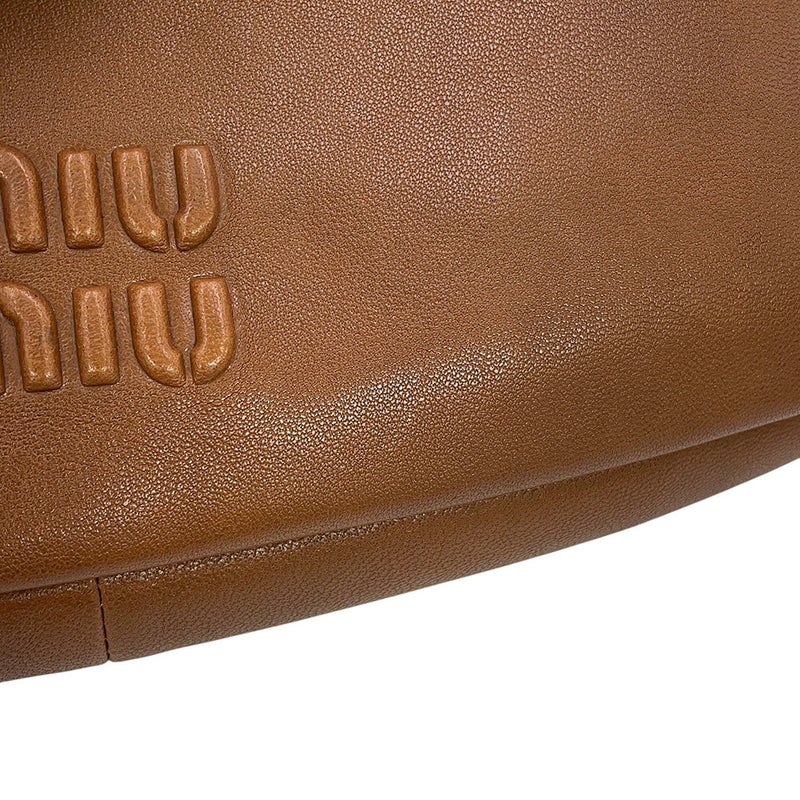 ミュウミュウ ショルダーバッグ アバンチュール ナッパレザー 5BC182 Miu Miu ワンショルダー ブラウン