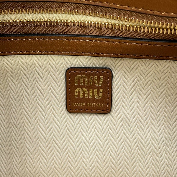 ミュウミュウ ショルダーバッグ アバンチュール ナッパレザー 5BC182 Miu Miu ワンショルダー ブラウン