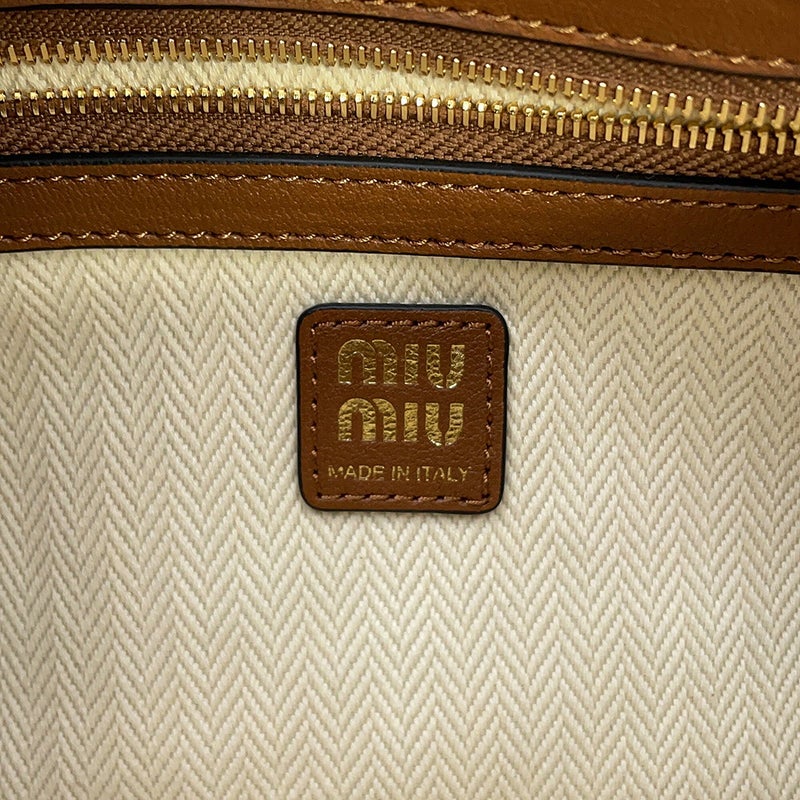 ミュウミュウ ショルダーバッグ アバンチュール ナッパレザー 5BC182 Miu Miu ワンショルダー ブラウン