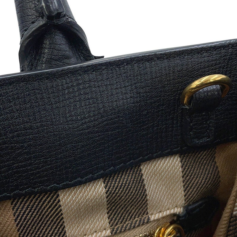 バーバリー ハンドバッグ フリンジ スモール バナー トート レザー 40683431 BURBERRY 2way 黒