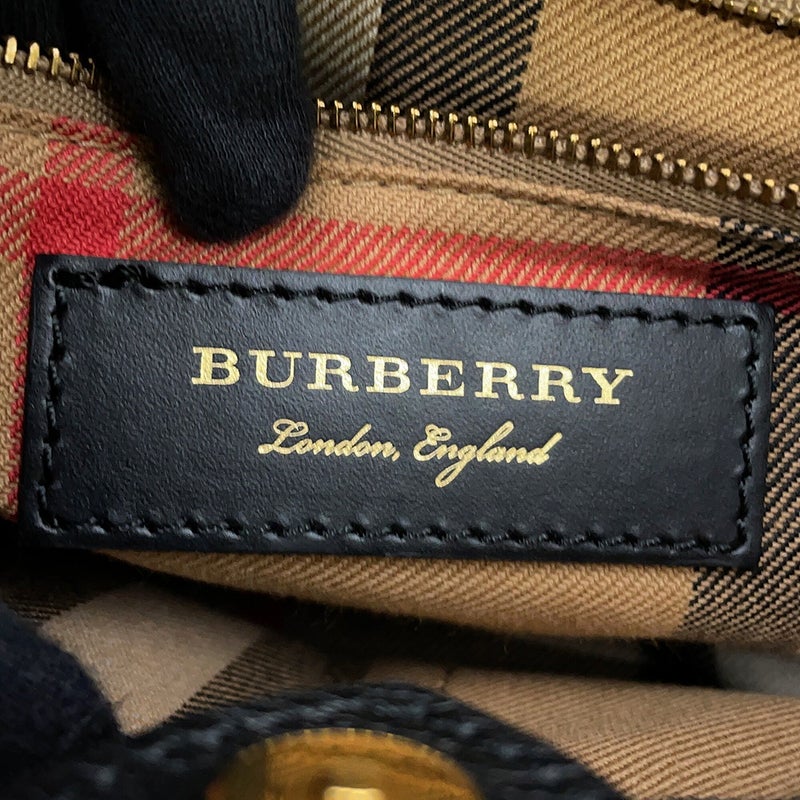 バーバリー ハンドバッグ フリンジ スモール バナー トート レザー 40683431 BURBERRY 2way 黒