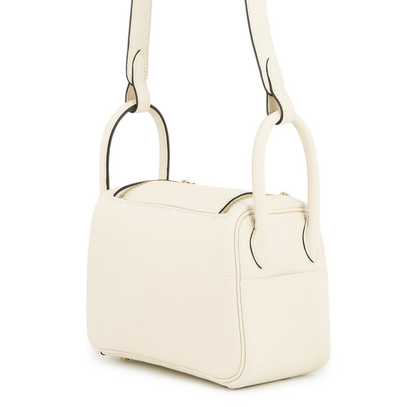 エルメス ハンドバッグ リンディ ミニ クレーム/ゴールド金具 トリヨンクレマンス G刻印 HERMES バッグ 2wayショルダーバッグ