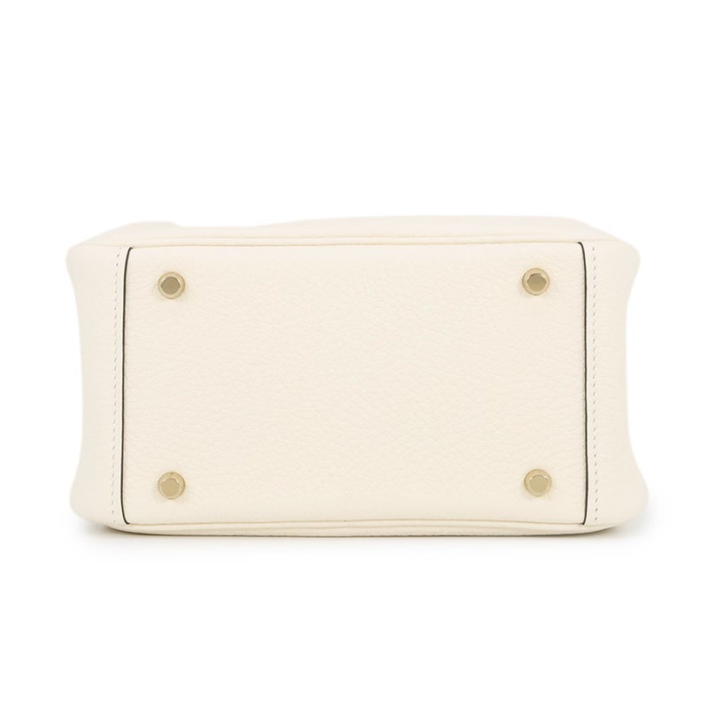 エルメス ハンドバッグ リンディ ミニ クレーム/ゴールド金具 トリヨンクレマンス G刻印 HERMES バッグ 2wayショルダーバッグ