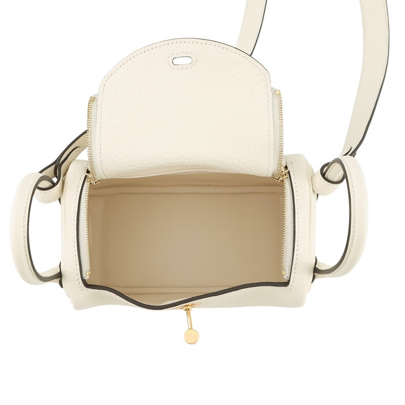 エルメス ハンドバッグ リンディ ミニ クレーム/ゴールド金具 トリヨンクレマンス G刻印 HERMES バッグ 2wayショルダーバッグ